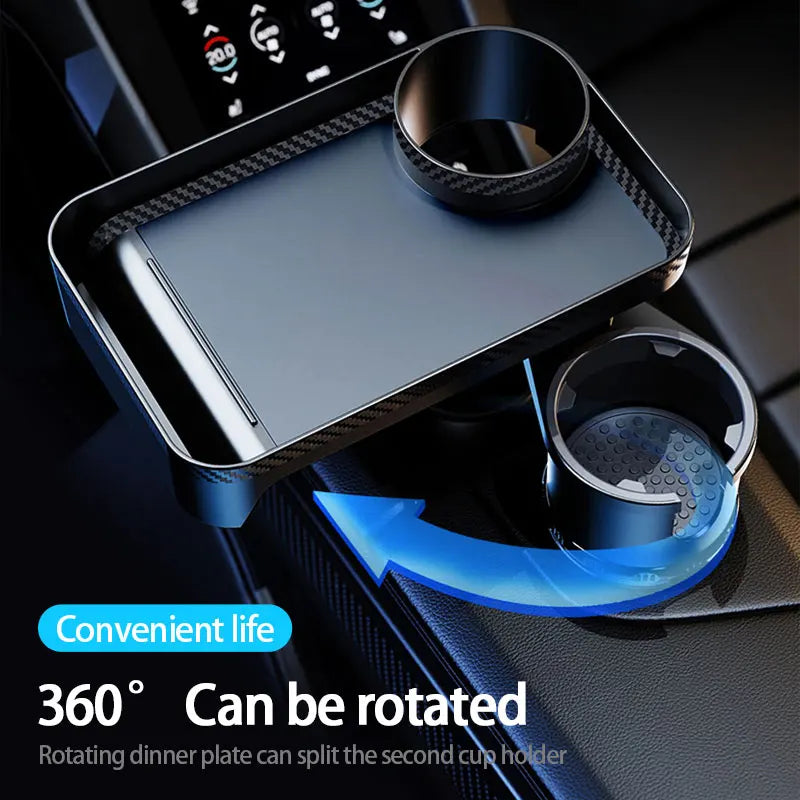 SEAMETAL Premium Car Cup Holder Expander with Food Tray