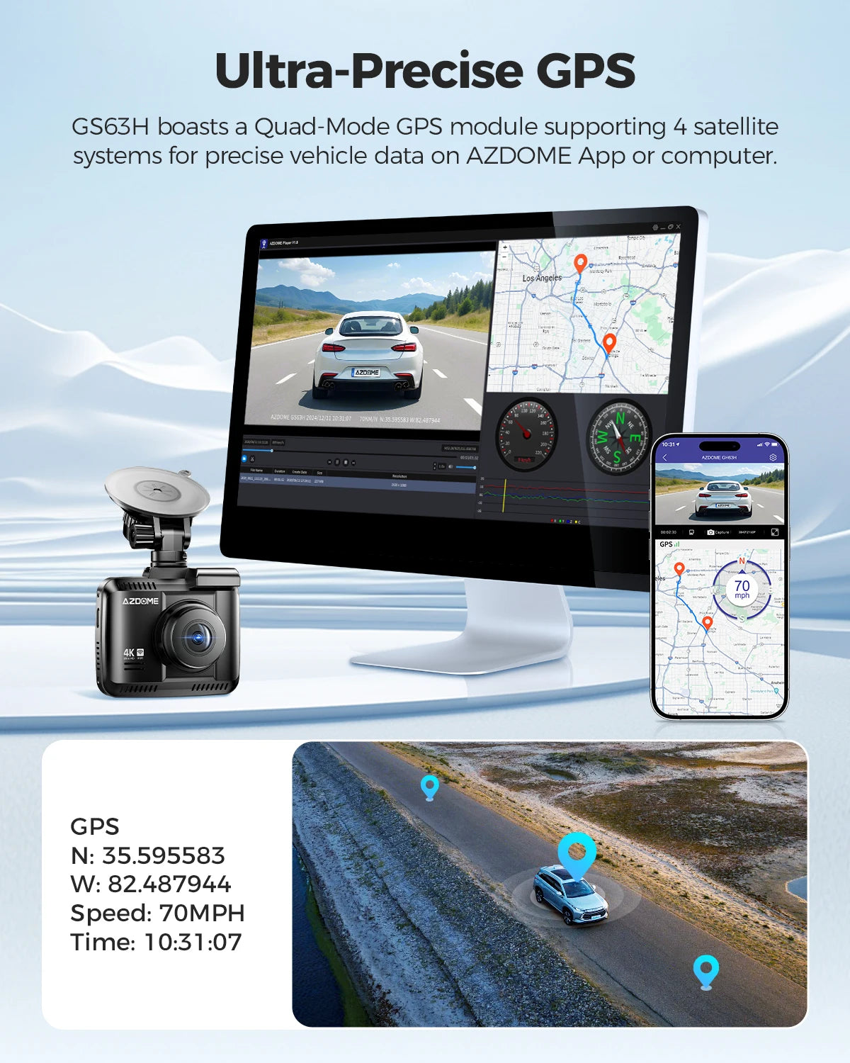 AZDOME GS63H 4K Dash Cam with GPS & WiFi