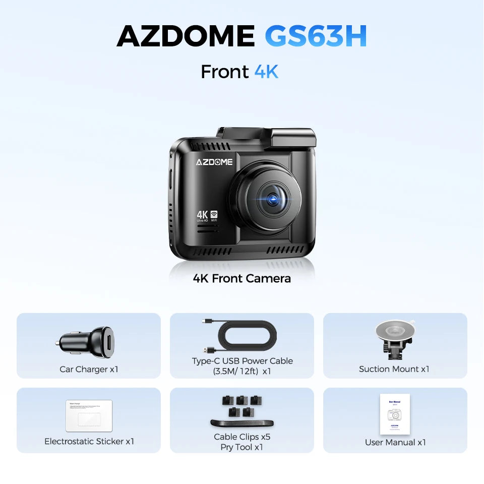 AZDOME GS63H 4K Dash Cam with GPS & WiFi