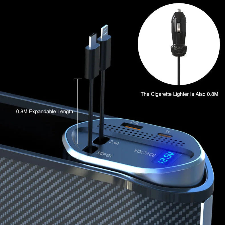 Car Seat Gap Organizer with Wireless Charging