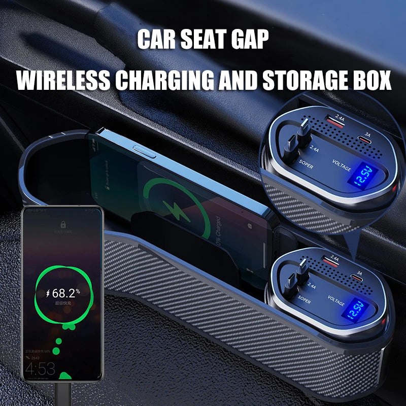 Car Seat Gap Organizer with Wireless Charging