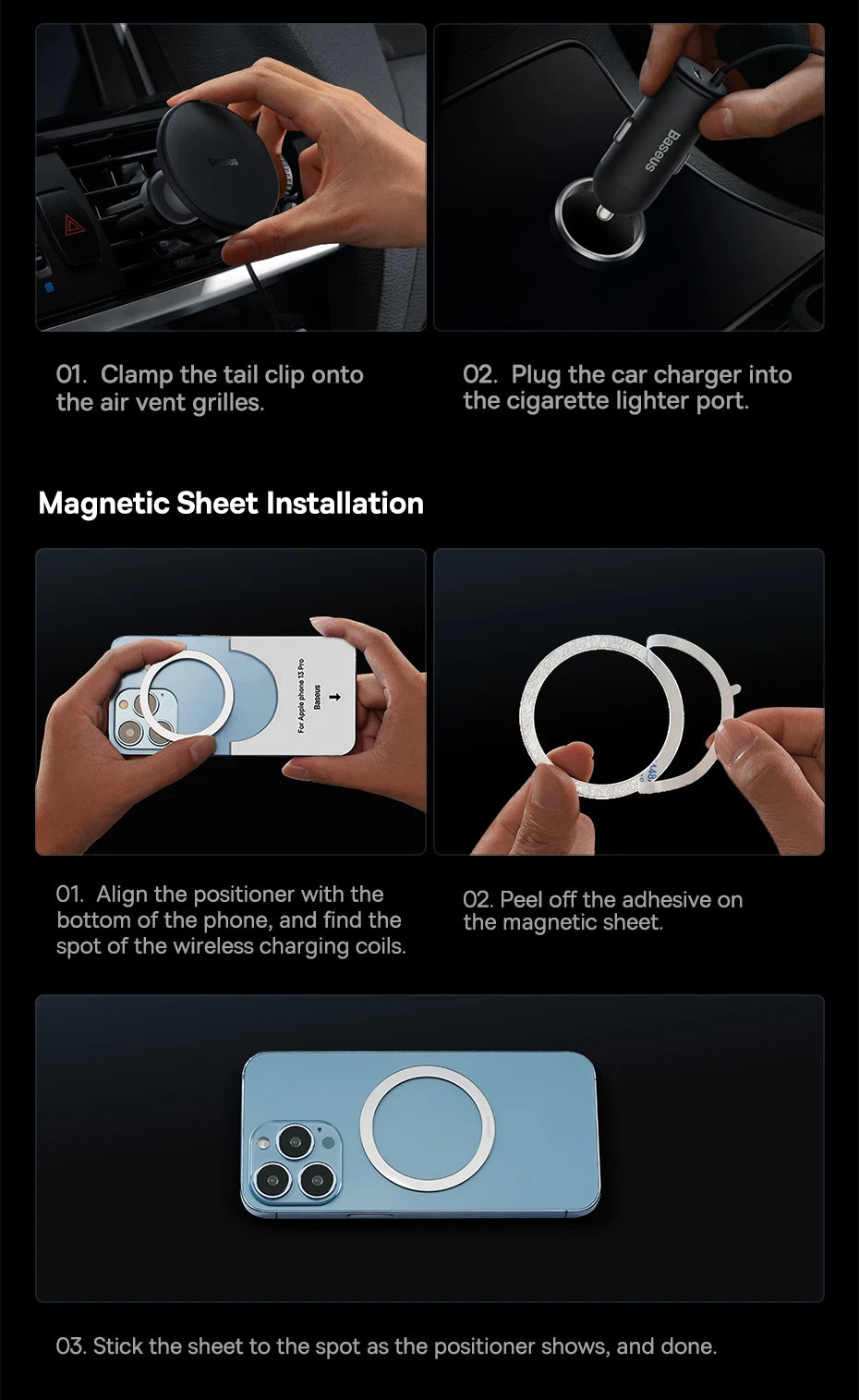 Baseus 15W MagSafe Wireless Car Charger