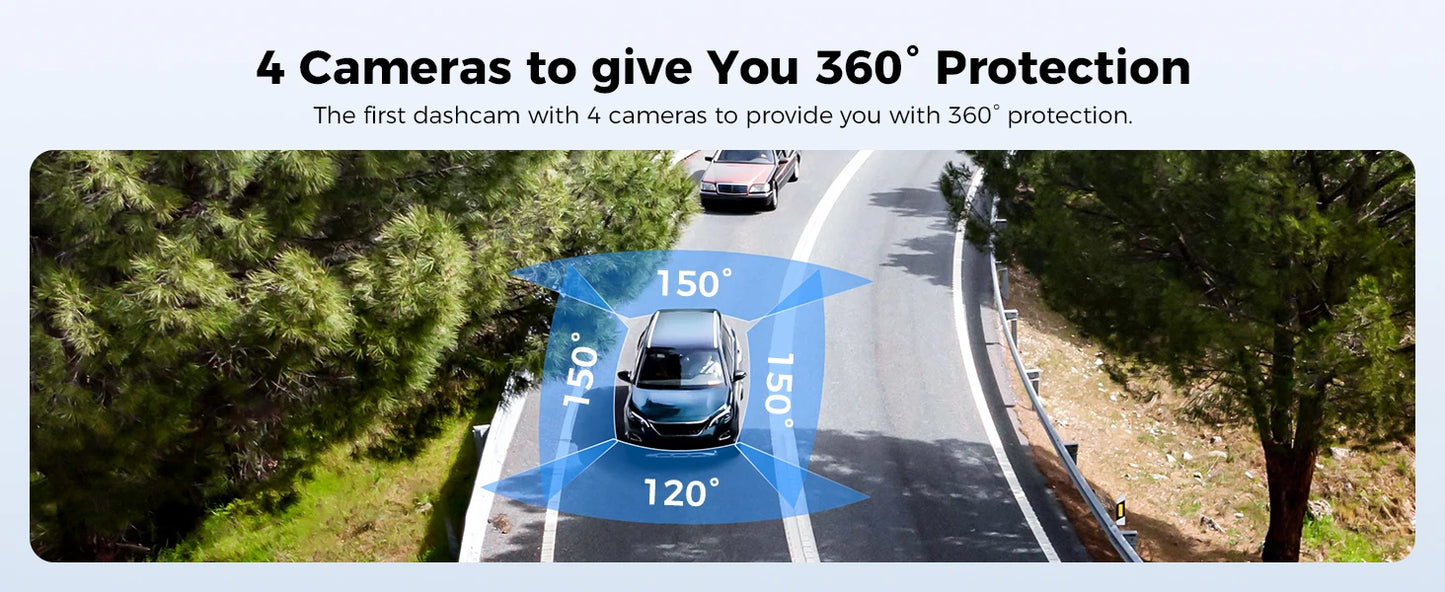 AZDOME M660 4-Channel Dash Cam with 128GB Storage