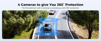 AZDOME M660 4-Channel Dash Cam with 128GB Storage