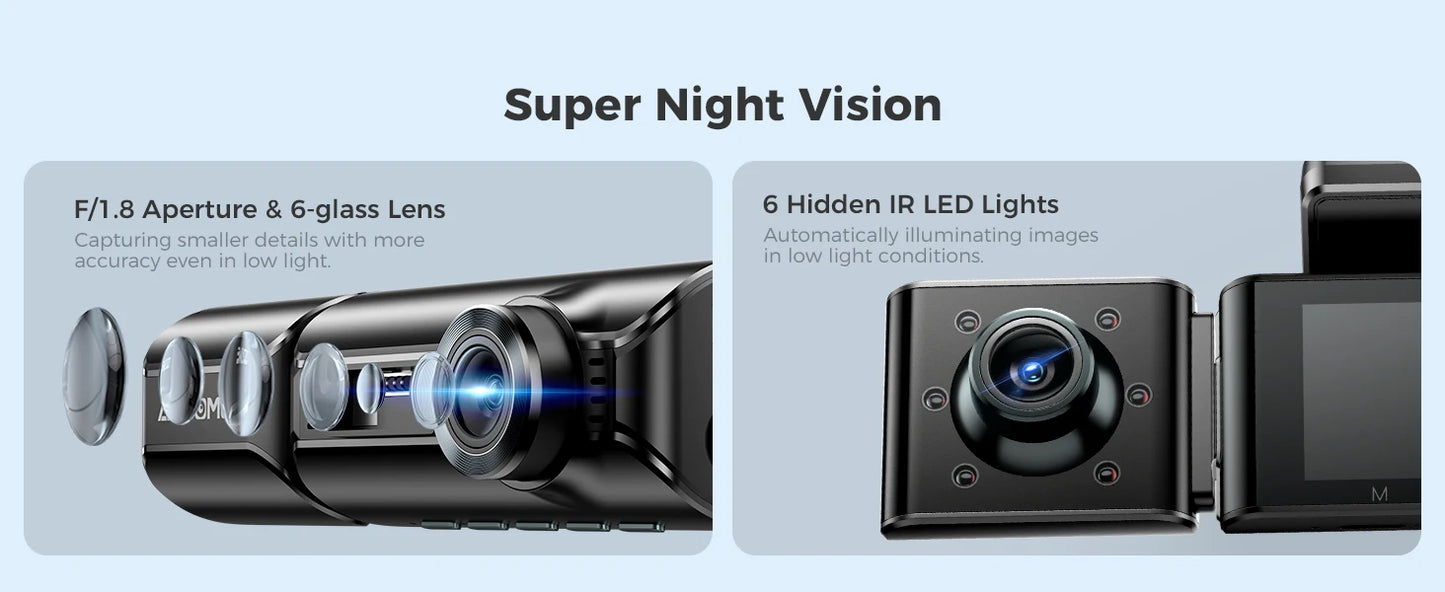 AZDOME M550 Pro 4K Dash Cam with 5.8GHz WiFi