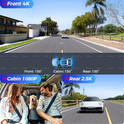 AZDOME M550 Max 4K Triple Camera Dash Cam