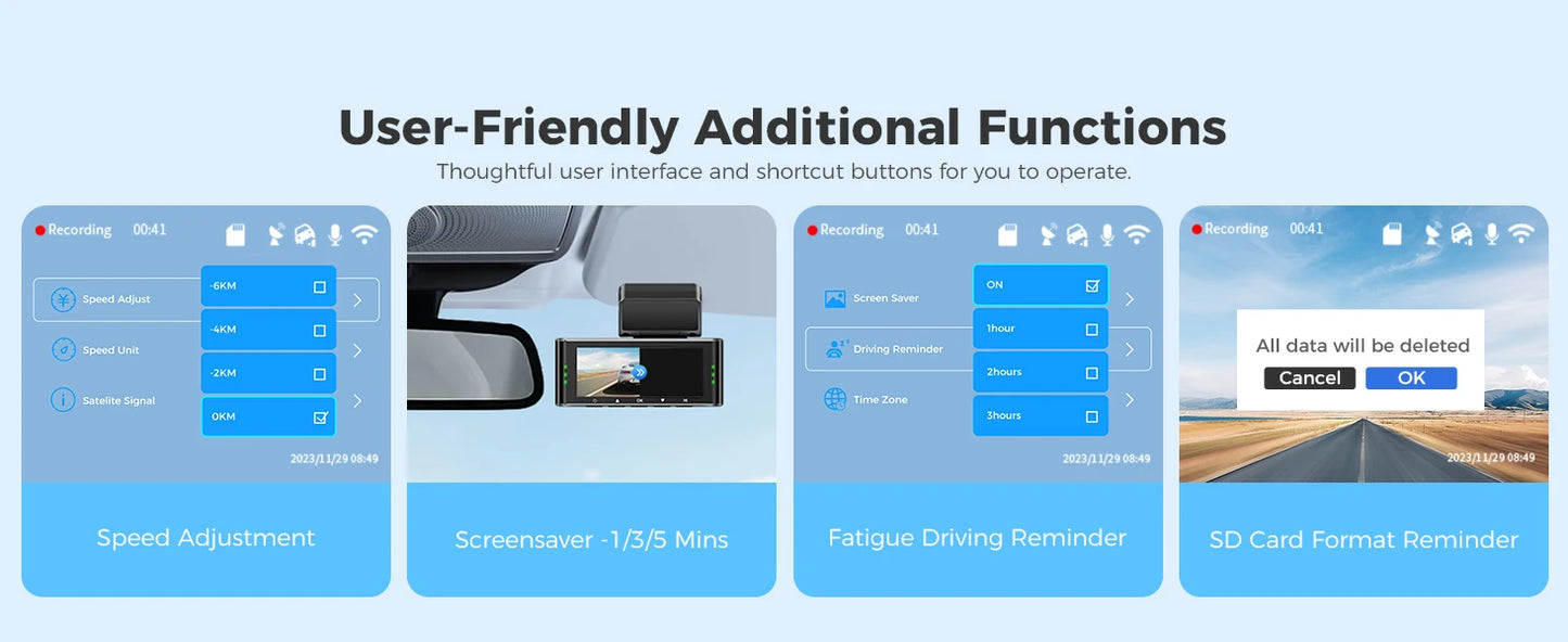 AZDOME M550 Pro 4K Dash Cam with 5.8GHz WiFi