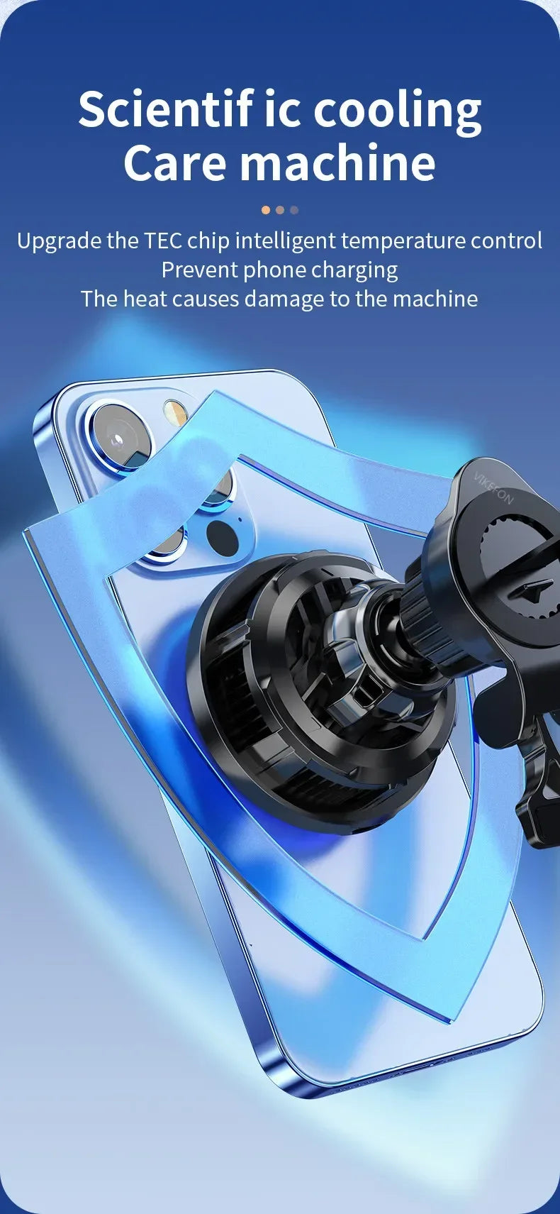 VIKEFON 30W Ice Cooling Magnetic Wireless Charger