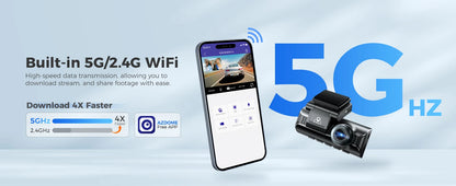 AZDOME M550 Pro 4K Dash Cam with 5.8GHz WiFi