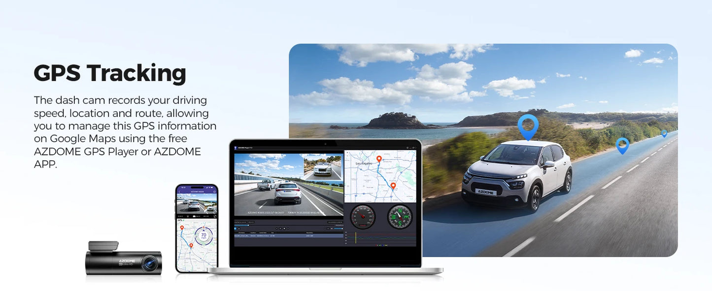 AZDOME M300S 4K Dual Camera Dash Cam with ADAS