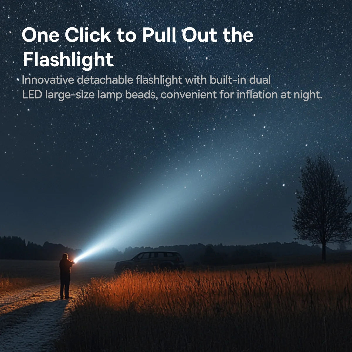 Baseus 2-in-1 Portable Tire Inflator with Flashlight