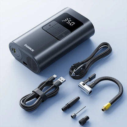 Baseus 2-in-1 Portable Tire Inflator with Flashlight