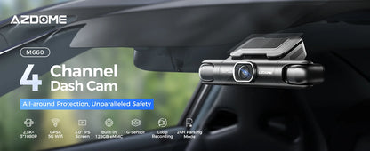 AZDOME M660 4-Channel Dash Cam with 128GB Storage