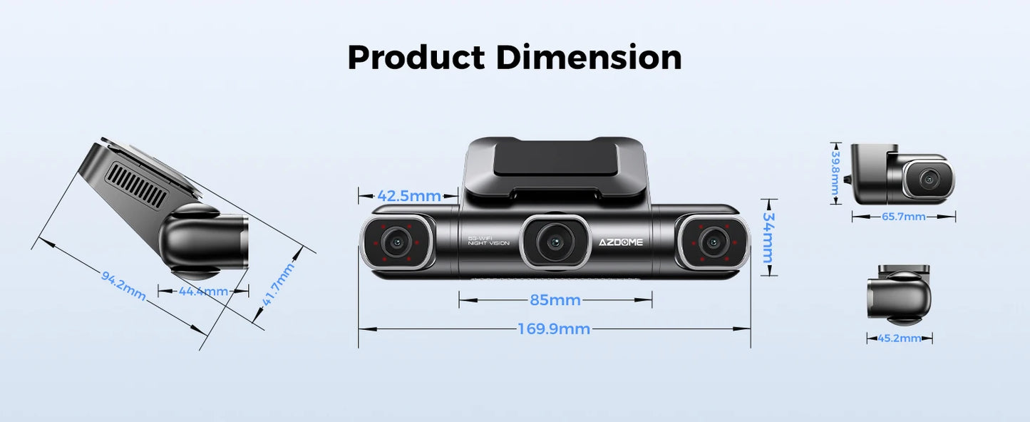 AZDOME M660 4-Channel Dash Cam with 128GB Storage