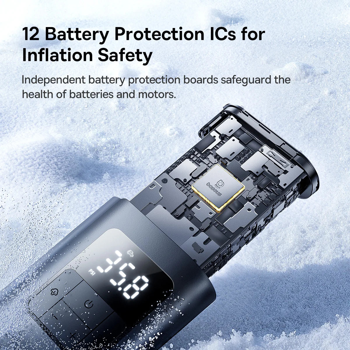 Baseus 2-in-1 Portable Tire Inflator with Flashlight