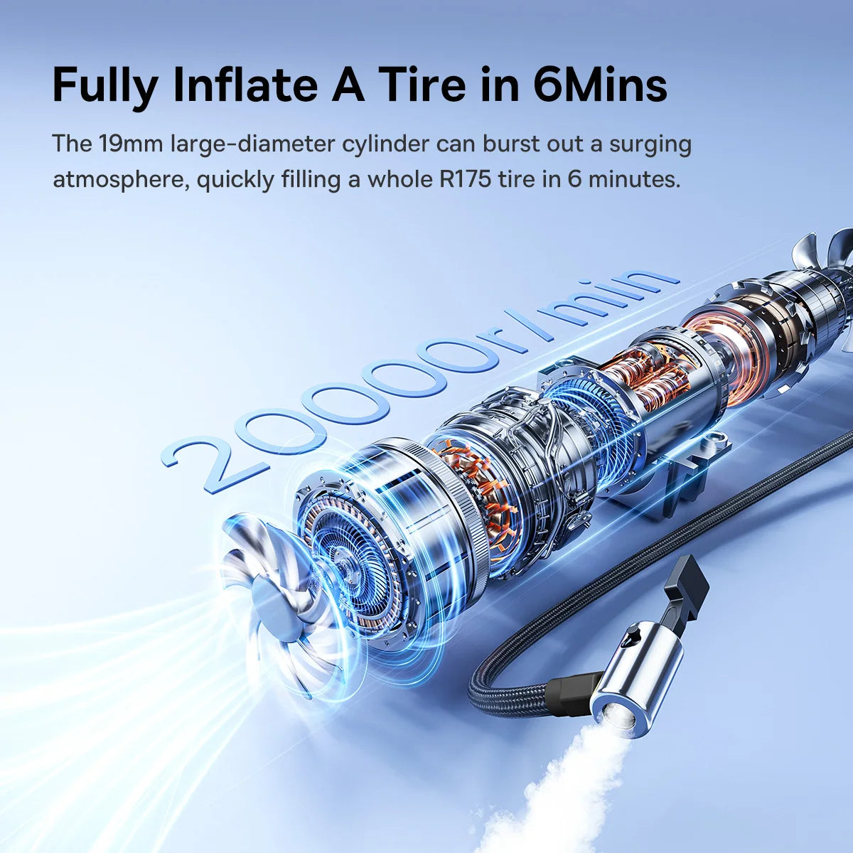 Baseus 2-in-1 Portable Tire Inflator with Flashlight