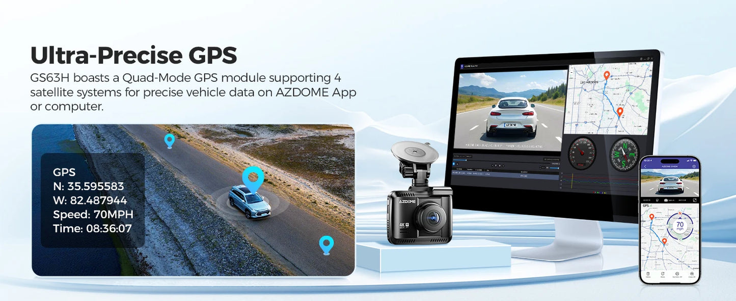 AZDOME GS63H 4K Dash Cam with GPS & WiFi