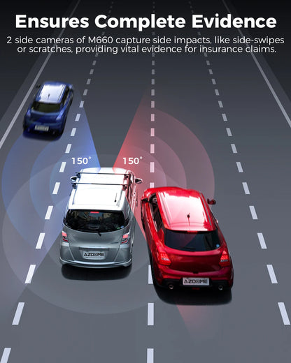 AZDOME M660 4-Channel Dash Cam with 128GB Storage